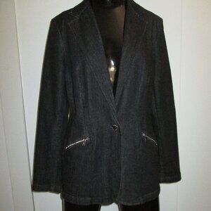 NWT Ralph Lauren black wash cotton blend denim blazer